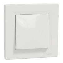 Asfora - Interrupteur 1 pôle 2 circuits -10AX sans vis, blanc
