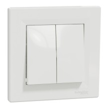 Asfora - Interrupteur 1 pôle 2 voies -10AX sans vis, IP44 blanc