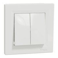 Asfora - Bouton poussoir 1 pôle - Bornes sans vis 10A, blanc