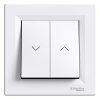 Asfora - bouton poussoir double 1 pôle - bornes sans vis 10A, blanc