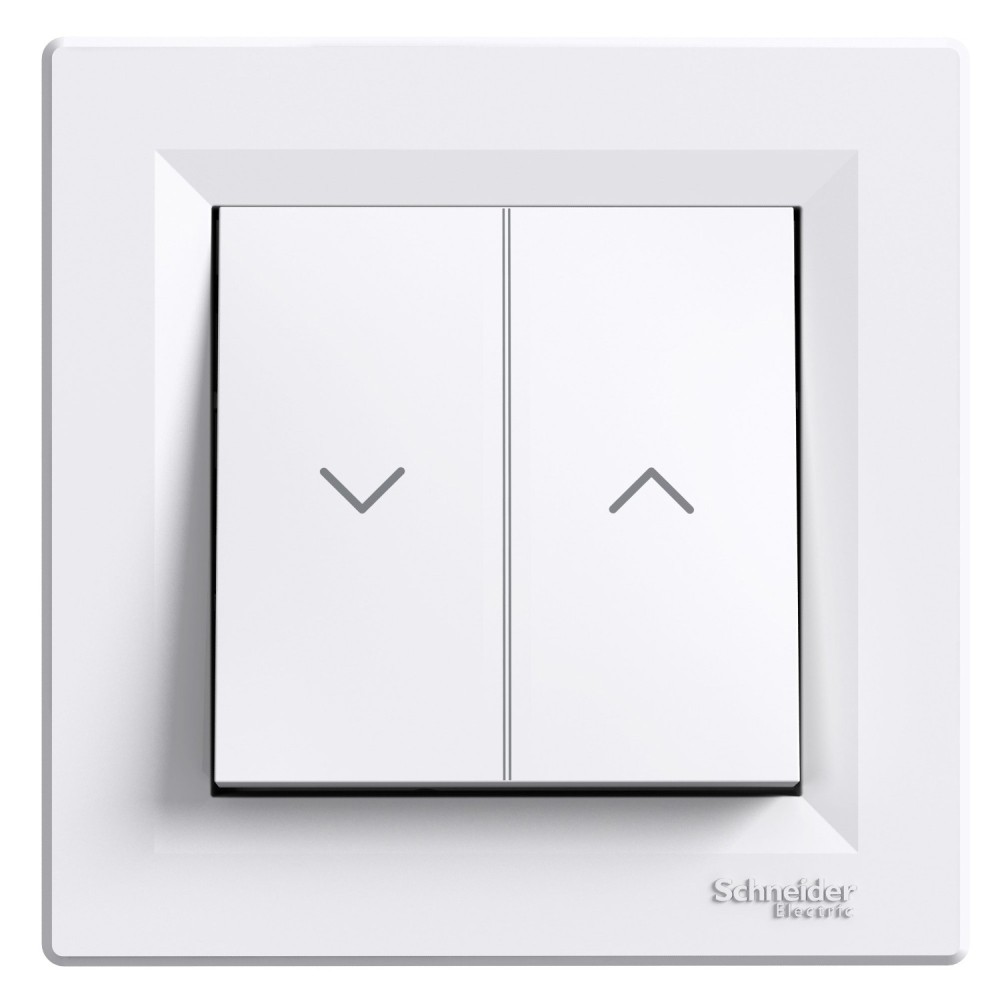 Asfora - bouton poussoir double 1 pôle - bornes sans vis 10A, blanc
