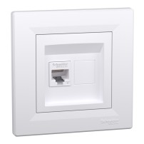 Asfora - Prise Data simple - RJ45 cat.5e UTP blanc