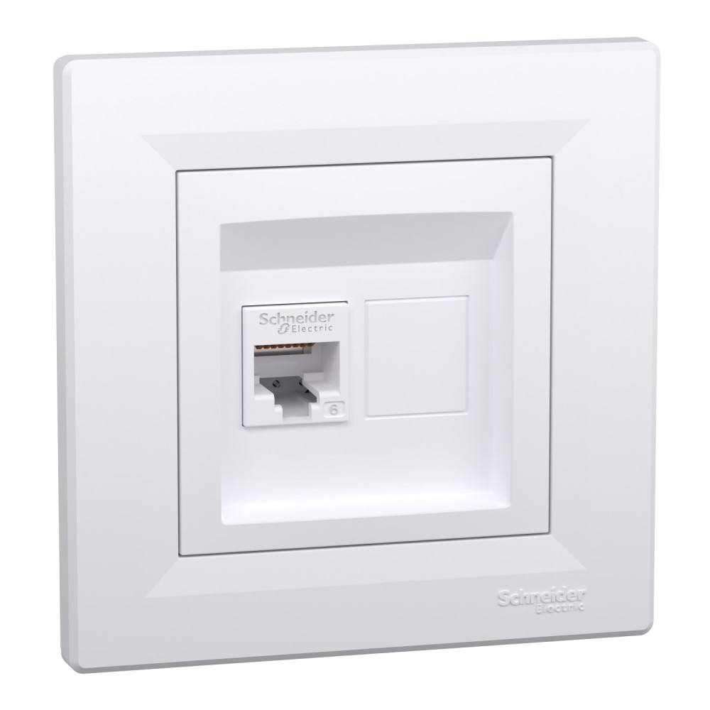 Asfora - Prise Data simple - RJ45 cat.5e UTP blanc