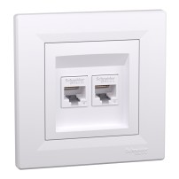 Asfora - Prise Data simple - RJ45 cat.6 UTP blanc