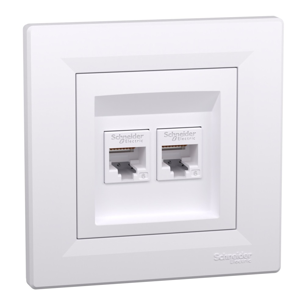 Asfora - Prise Data simple - RJ45 cat.6 UTP blanc