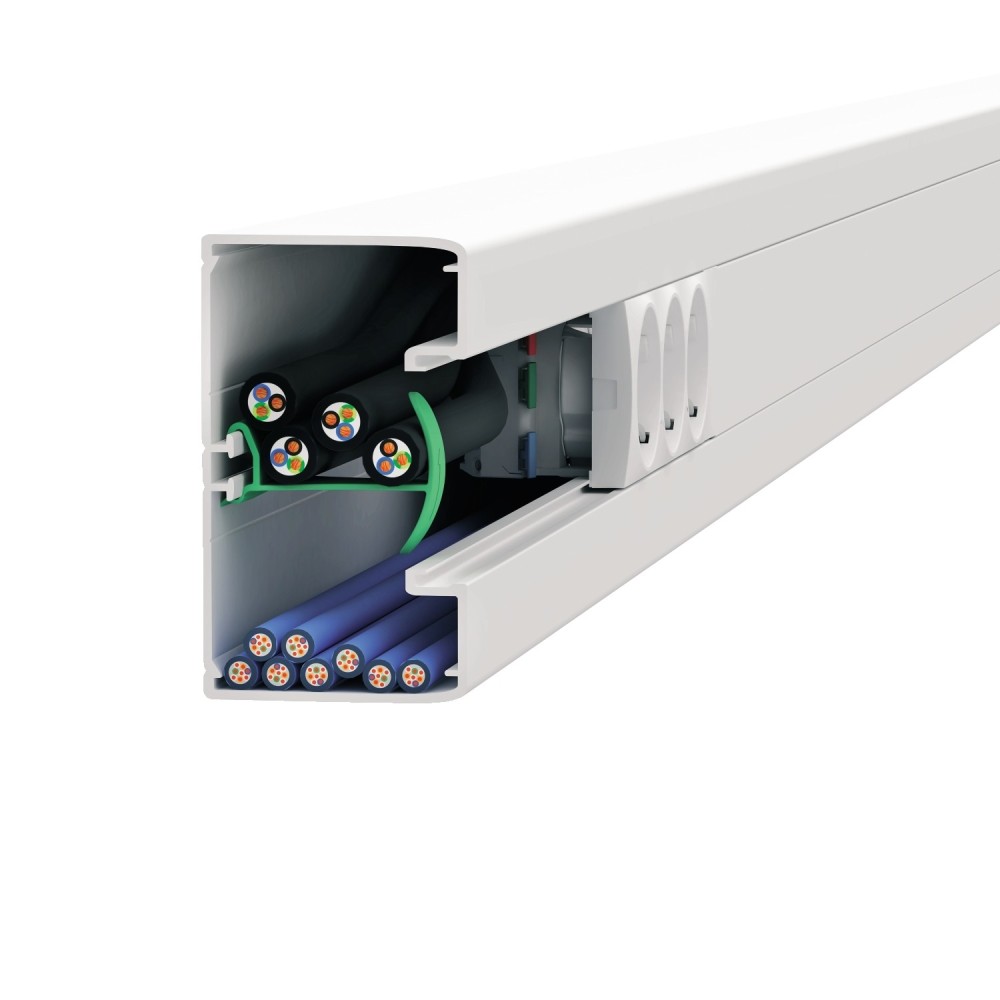 OptiLine 45 - Pièce en T - 75 x 55 mm - PC/ABS - blanc polaire