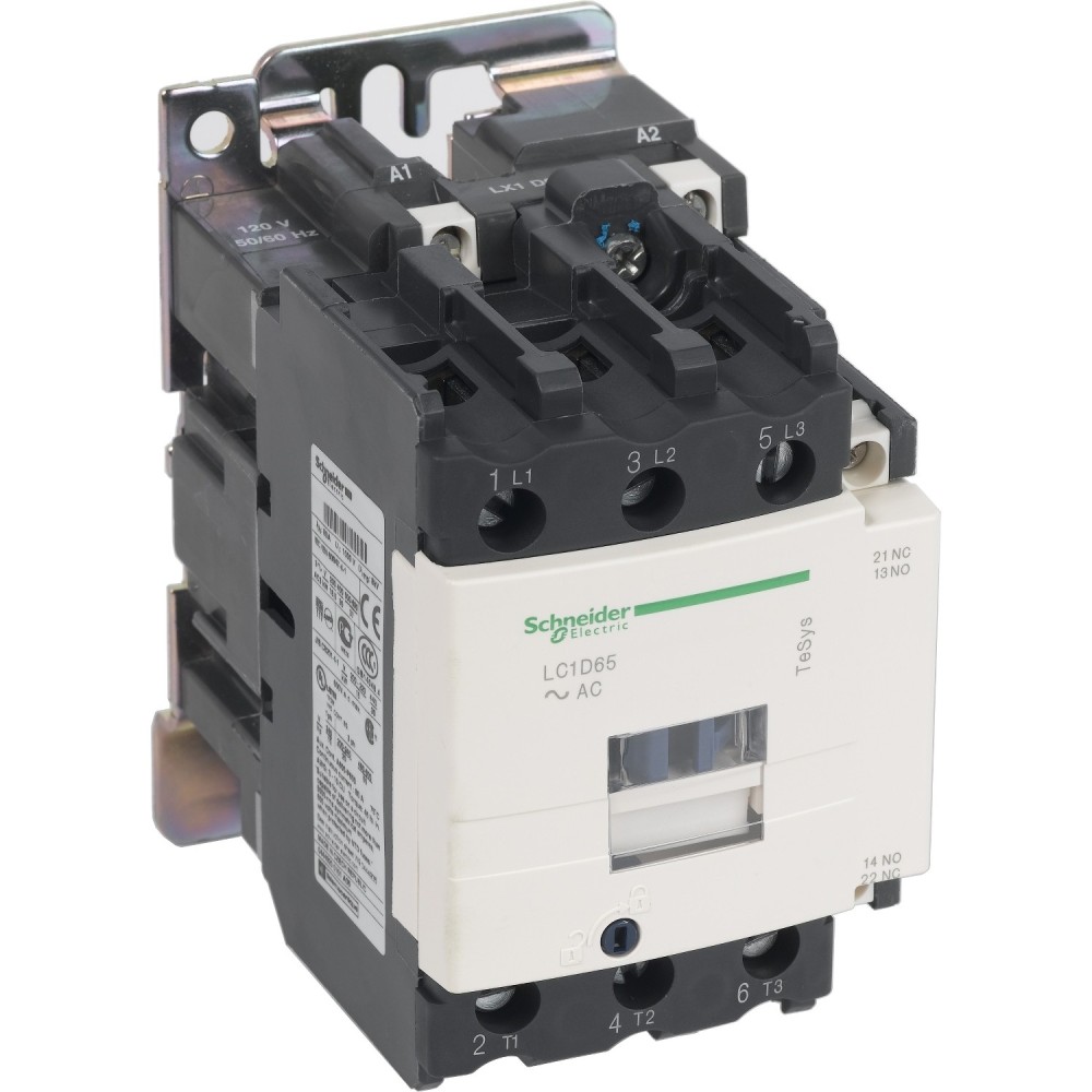Contacteur, TeSys Deca,3P(3NO),AC-3/AC-3e/ppt. eg.440V 65A,bobine 230V AC 50/60Hz, bornes à vis-étrier