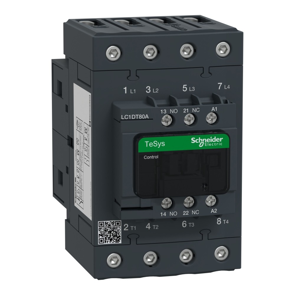 Contacteur, TeSys Deca, 4P(4 NO), AC-1, ppt. eg.440V, 60A, bobine 230VAC 50/60Hz, borne à vis-étrier