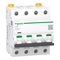 Disjoncteur miniature (MCB), Acti9 iC60N, 4P, 40A, courbe C, 6000A (IEC/EN 60898-1), 10kA (IEC/EN 60947-2)