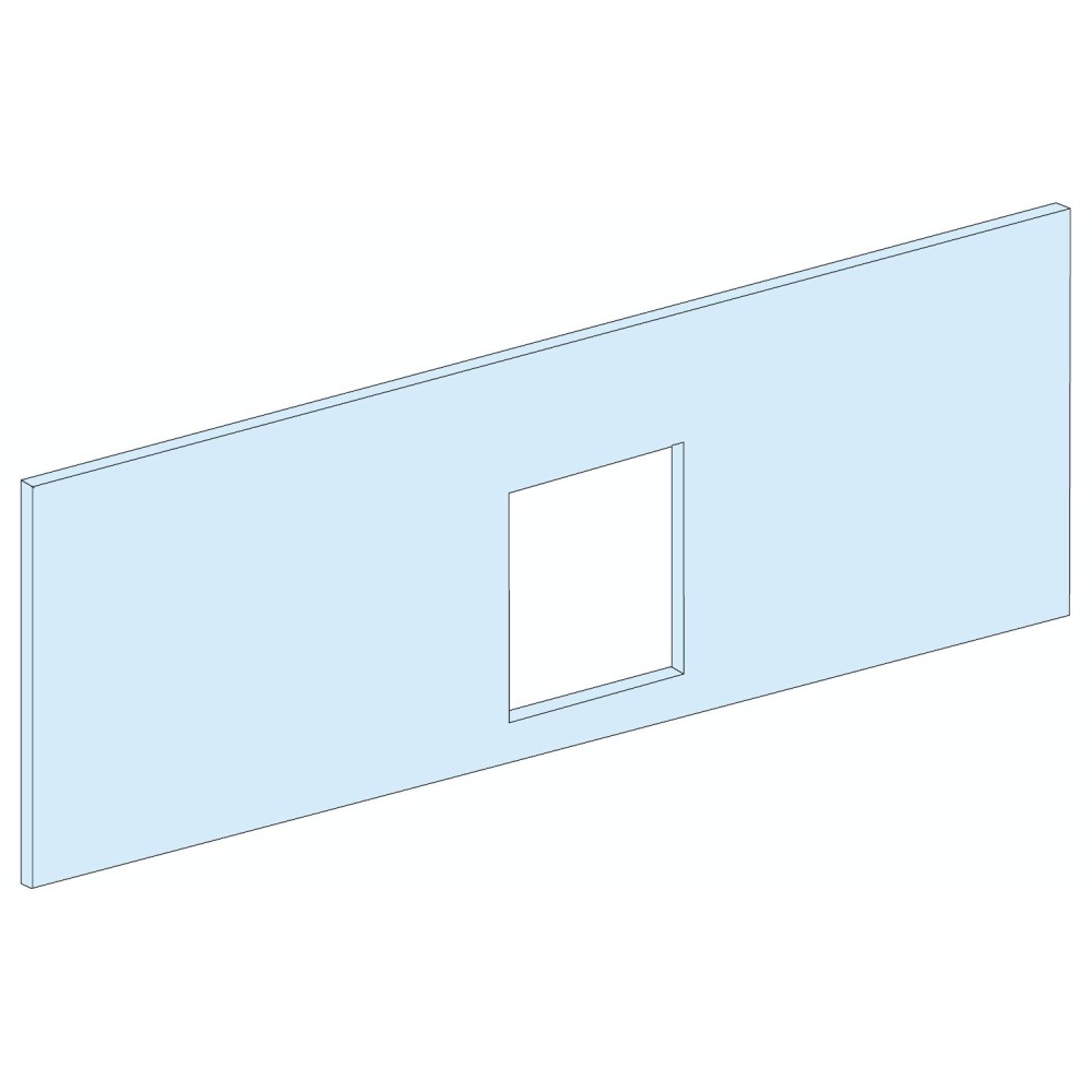 Plaque frontale, PrismaSeT G, pour INS-INV100/160/250, 4M, horizontale, fixe, poignée frontale, W600/ W600+W300, blanc, RAL 9003