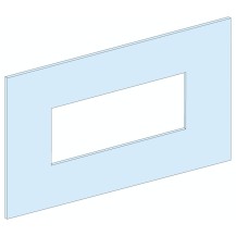 Plaque frontale, PrismaSeT P et G, pour NSX/CVS250 3P/4P, 5M, verticale, fixe, manette à bascule/rotative, blanc, RAL 9003