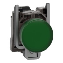Lampe témoin, Harmony XB4, métal, blanc, 22 mm, LED universelle, lentille simple, 24 V AC DC