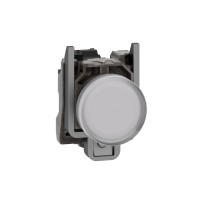 Lampe témoin, Harmony XB4, métal, bleu, 22 mm, LED universelle, lentille simple, 24 V AC DC