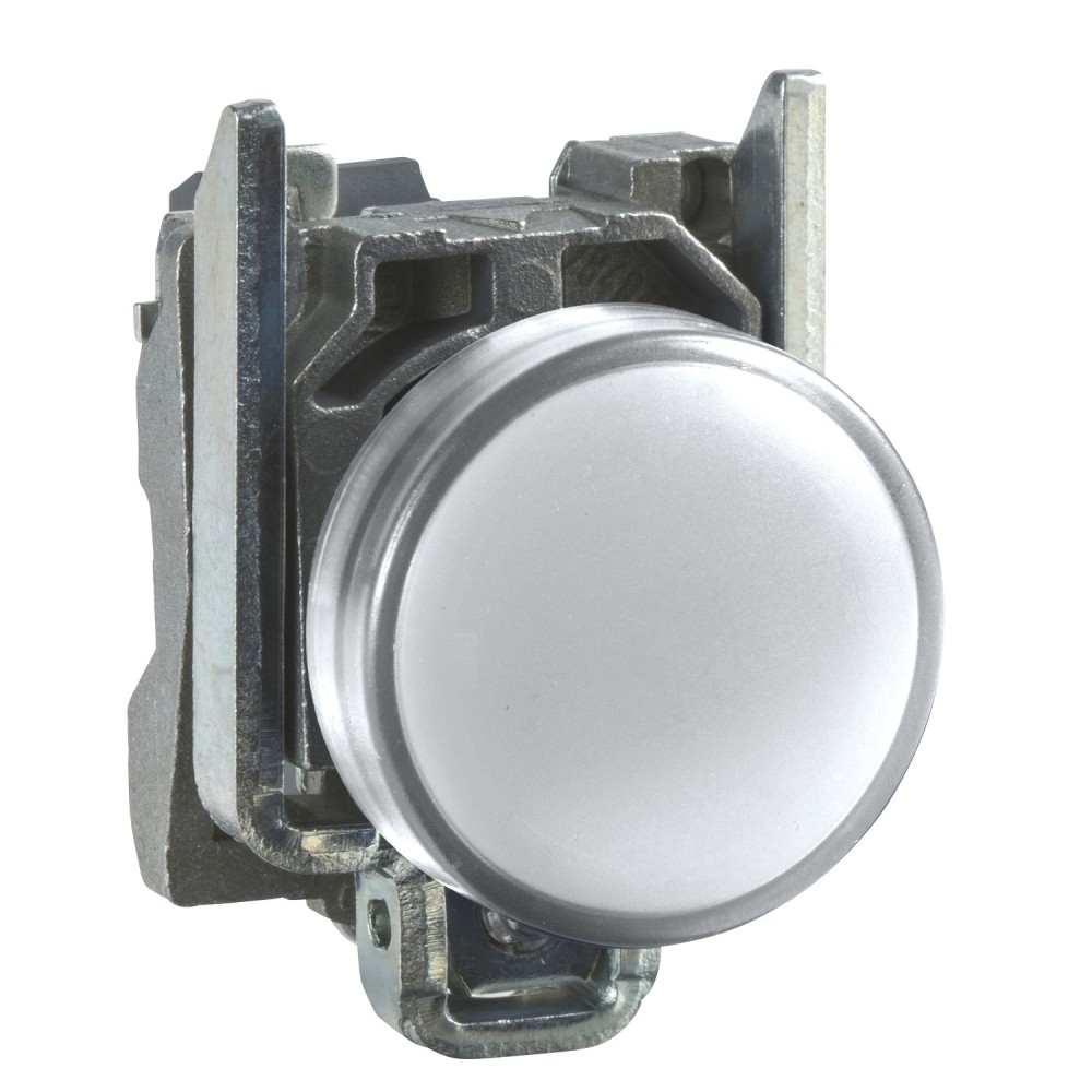 Lampe témoin, Harmony XB4, métal, bleu, 22 mm, LED universelle, lentille simple, 110...120 V AC