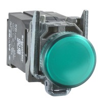 Lampe témoin, Harmony XB4, métal, blanc, 22 mm, LED universelle, lentille simple, 230...240 V AC