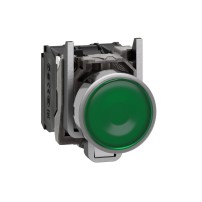Bouton-poussoir lumineux, Harmony XB4, métal, blanc affleurant, 22mm, LED universelle, lentille unie, 1NO + 1NC, 230...240V AC