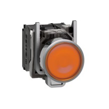 Bouton-poussoir lumineux, Harmony XB4, métal, affleurant rouge, 22mm, LED universelle, lentille unie, 1NO + 1NC, 230...240V AC
