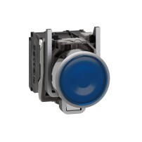 Bouton-poussoir lumineux, Harmony XB4, métal, orange affleurant, 22mm, LED universelle, lentille unie, 1NO + 1NC, 230...240V AC