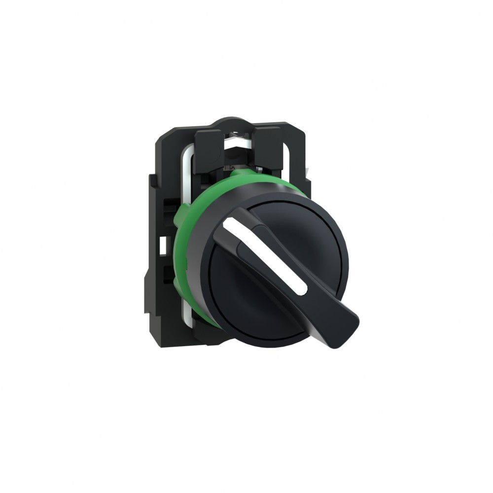 Bouton-poussoir, Harmony XB5, plastique, affleurant, rouge, 22mm, rappel par ressort, non marqué, 1NO+1NC