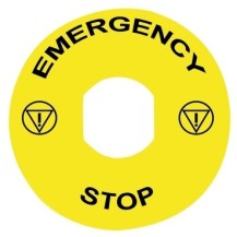 ETIQUETTE EMERGENCY STOP 60MM JAUNE
