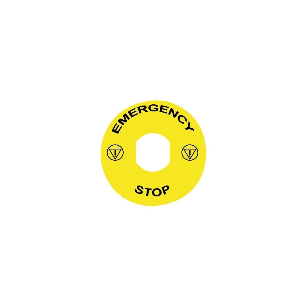 ETIQUETTE EMERGENCY STOP 60MM JAUNE ETIQUETTE EMERGENCY STOP 60MM JAUNE