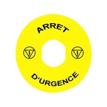 ETIQUETTE ARRET D'URGENCE 60MM JAUNE