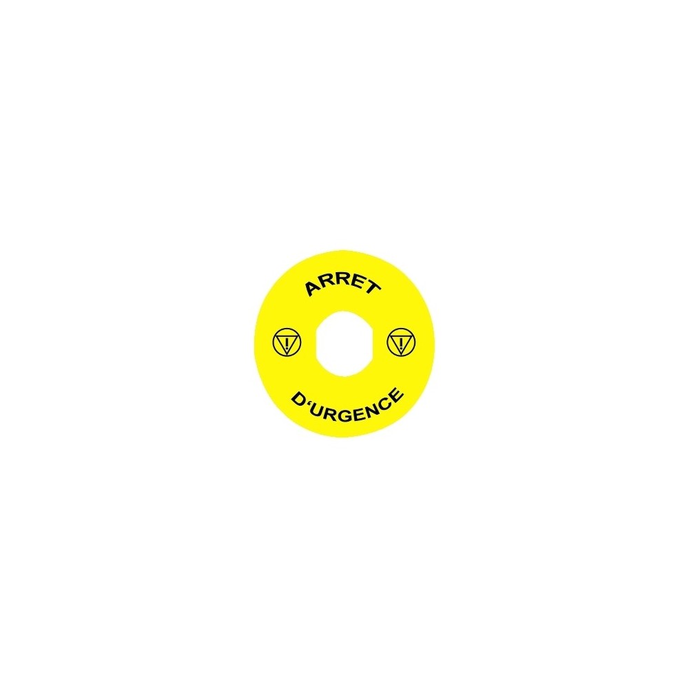 ETIQUETTE ARRET D'URGENCE 60MM JAUNE ETIQUETTE ARRET D'URGENCE 60MM JAUNE
